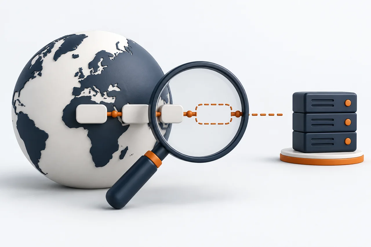 DNS çözümleme sorununu anlatan küre ve kopuk bağlantı