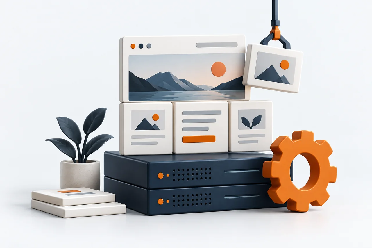 Web sitesi kurulumunu anlatan site penceresi, sunucu ve dişli